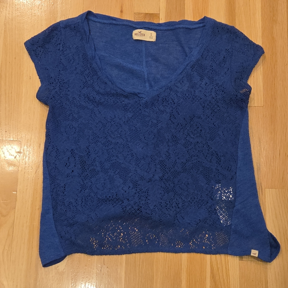 Hollister Blue Lace Blouse